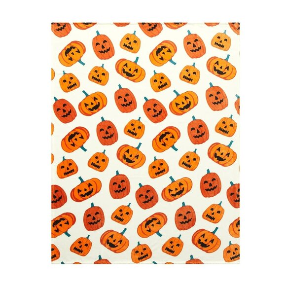 Way To Celebrate Halloween PUMPKIN Plush Throw Blanket 50" x 70" - Picture 3 of 7